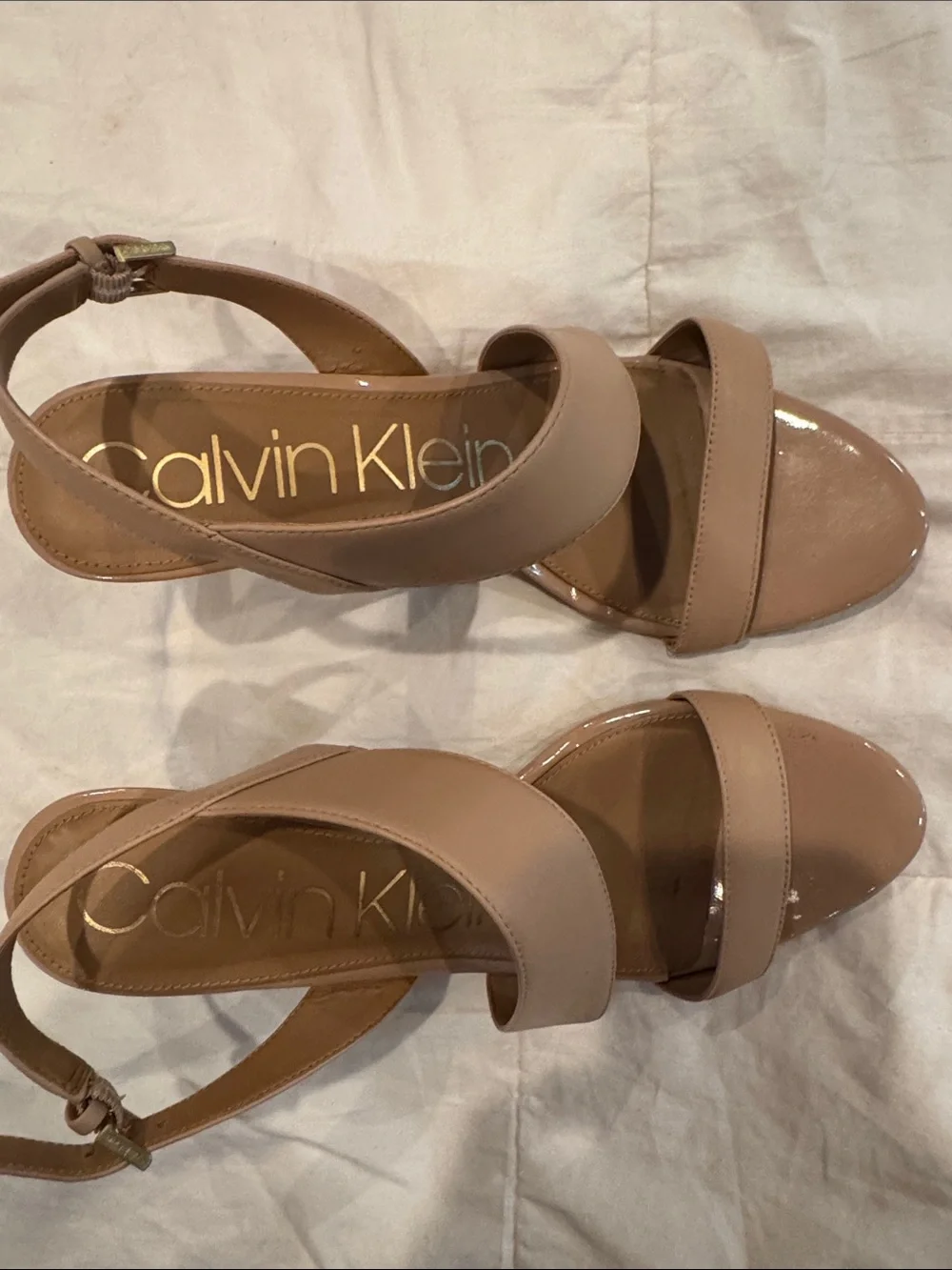 Calvin Klein Nude Slingback Heels